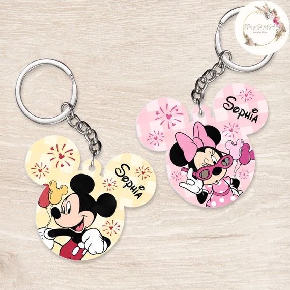 Personalized All Characters Disney Keychain, Mickey and
