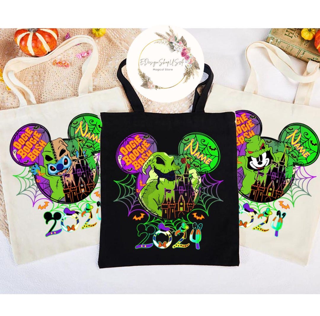 VOOVA & MOVAS Halloween Trick Or Treat Bags - 3 Pack Canvas Tote Bags, 11x13 Inches, Reusable For Candy & Shopping - View #9