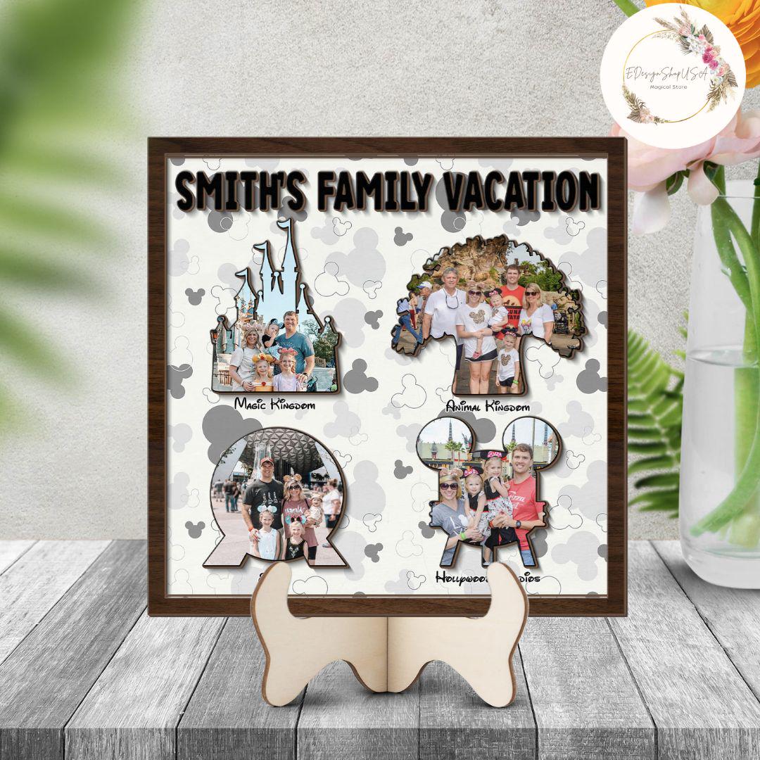Custom Photo & Name Disney Family Wooden Sign Plaque, Walt Disney World ...