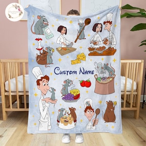 Personalized Disney Pixar Ratatouille Blanket, Remy Ratatouille Blanket, Custom Name Baby Boy Girl Blanket, Little Chef Remy Gifts