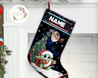 Personalized Star Wars Christmas Stocking, Christmas Galaxy Edge