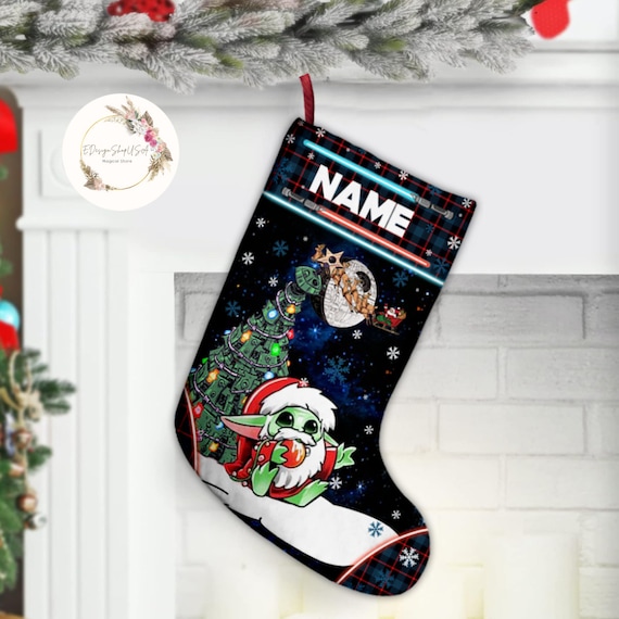 Personalized Star Wars Christmas Stocking, Christmas Galaxy