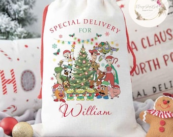 Toy Story Special Delivery For Disney Christmas Sack, Woody Buzz Lightyear Jessie Santa Claus Sack Keepsake 2024, Christmas Gift for kids