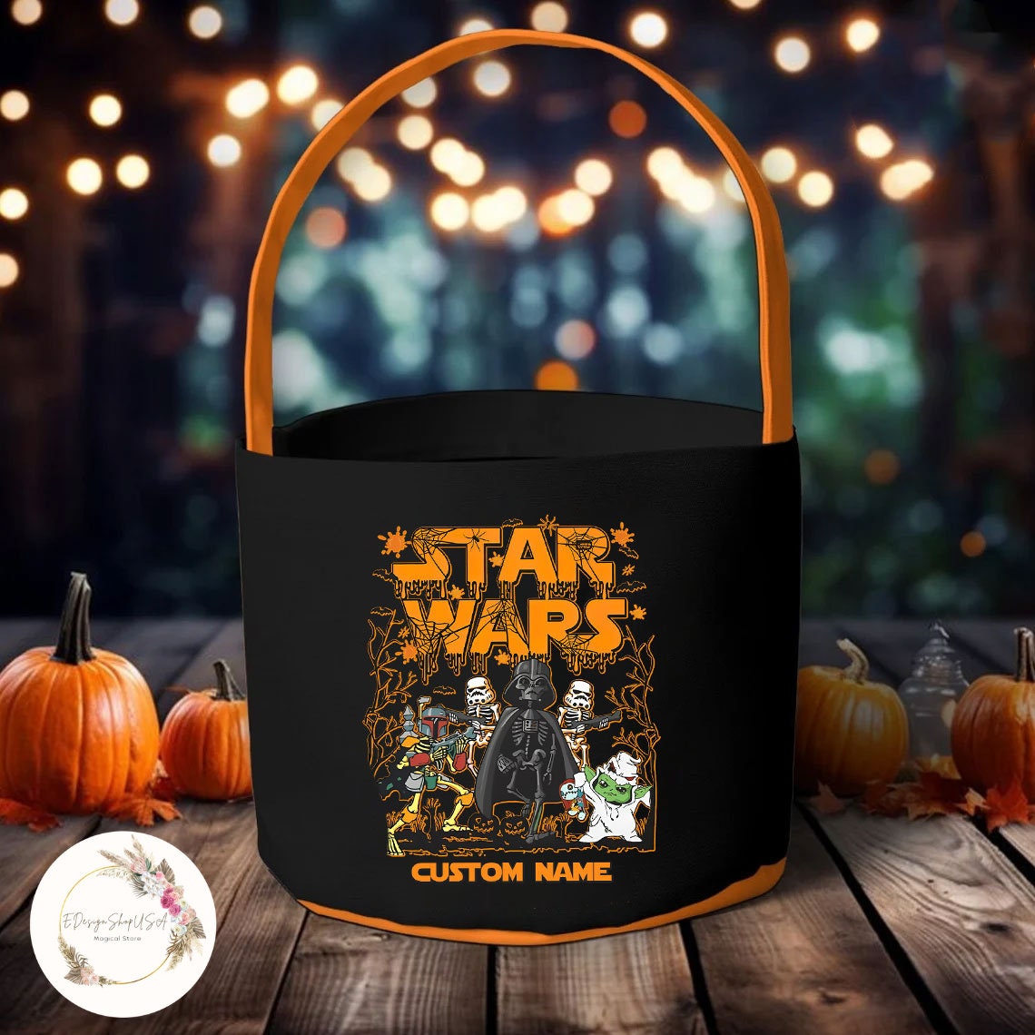 Personalized Disney Star Wars Basket, Disney Halloween Trick Personalized Disney Star Wars Basket, Disney Halloween Trick