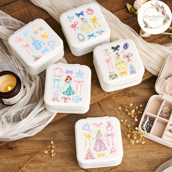 Coquette Bow Disney Princess Jewelry Box, Girly Princess Birthday