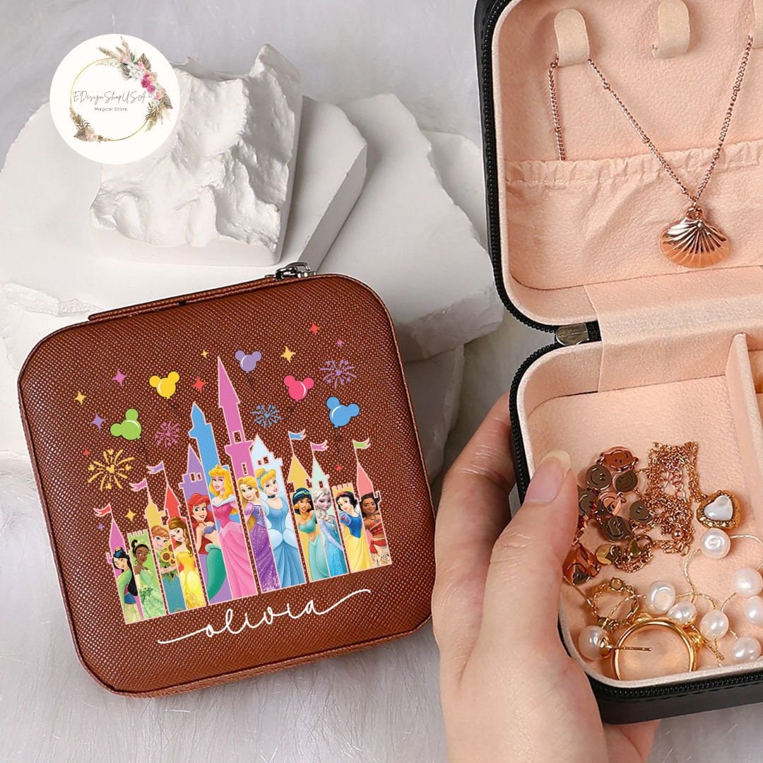 Personalized Disney Princess Castle Jewelry Box, Disney Princess