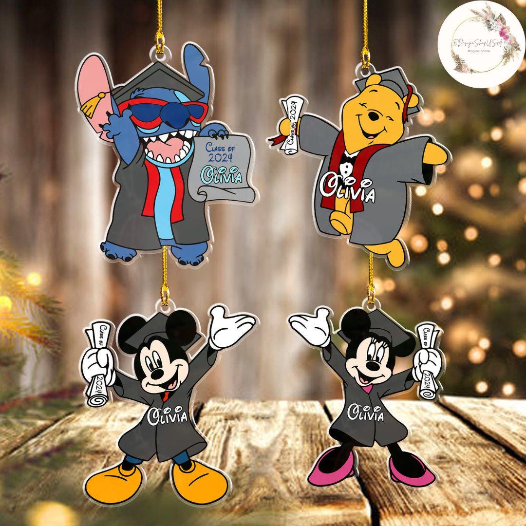 Graduating Disney Personalized All Characters Disney Graduation Ornament, Mickey Minnie ...