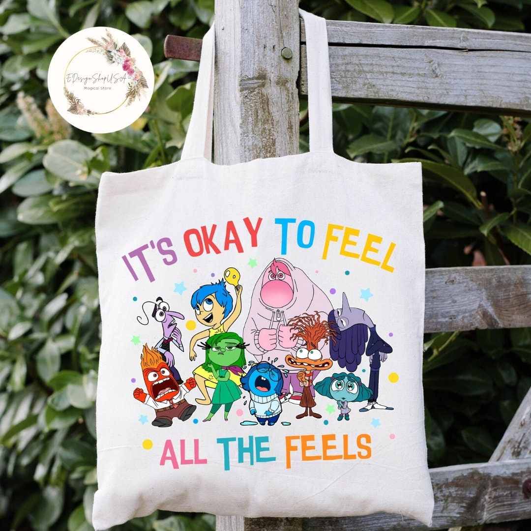 It's Okay to Feel All the Feels Disney Inside Out Tote Bag, Mental