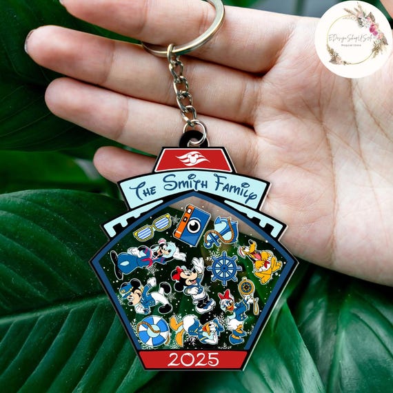 Personalized Disney Cruise Shaker Keychain, Mickey & Friends