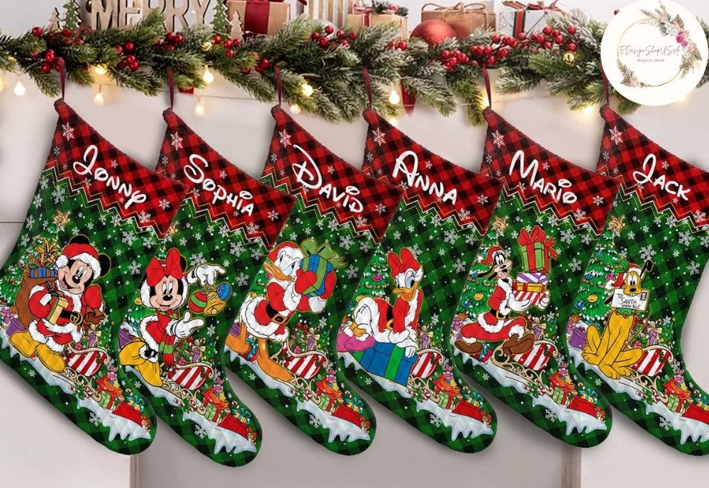 Discover Personalized Mickey And Friends Disney Christmas Stocking, Family Christmas Stocking