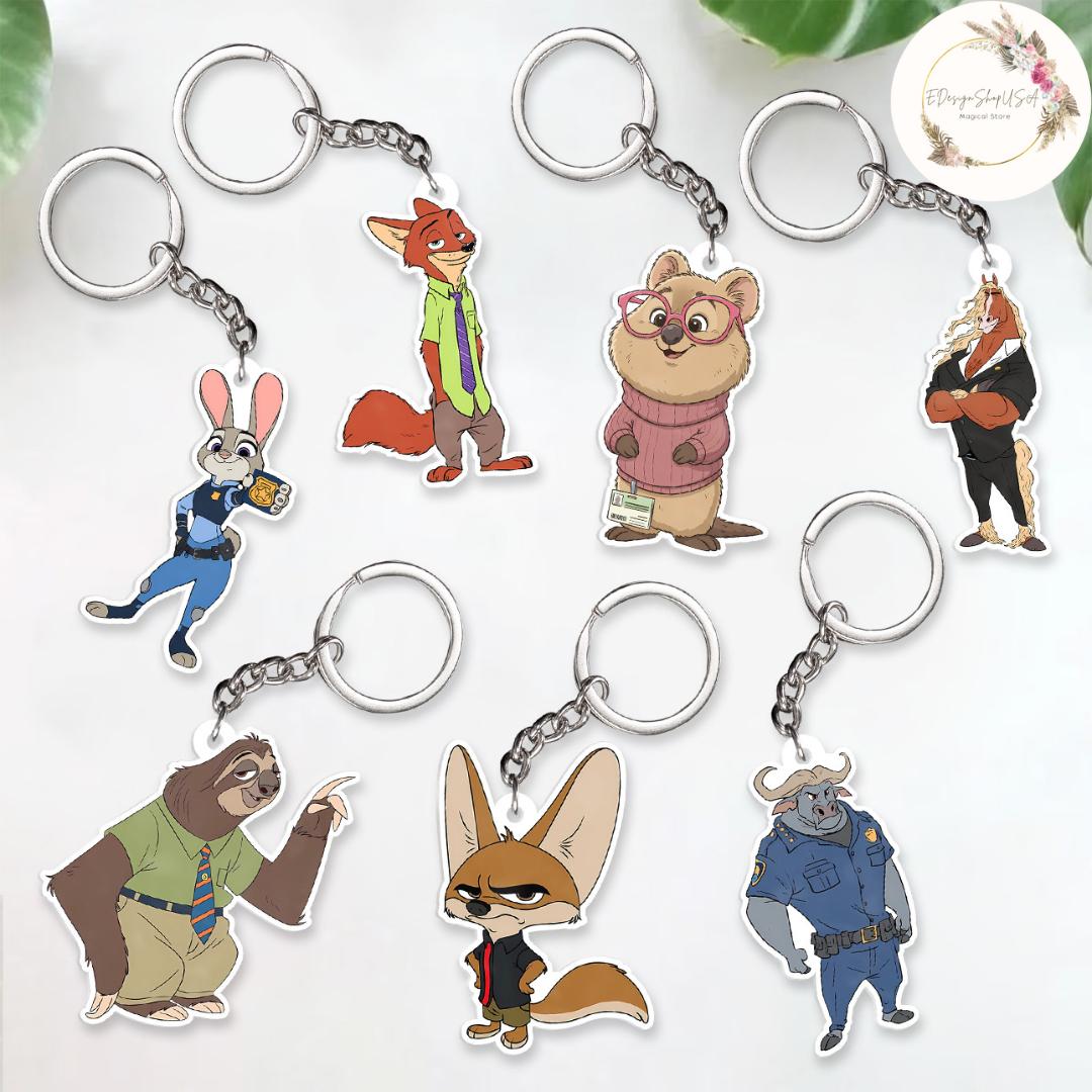 All Characters Disney Zootopia Keychain, Zootopia 2 Movie Judy