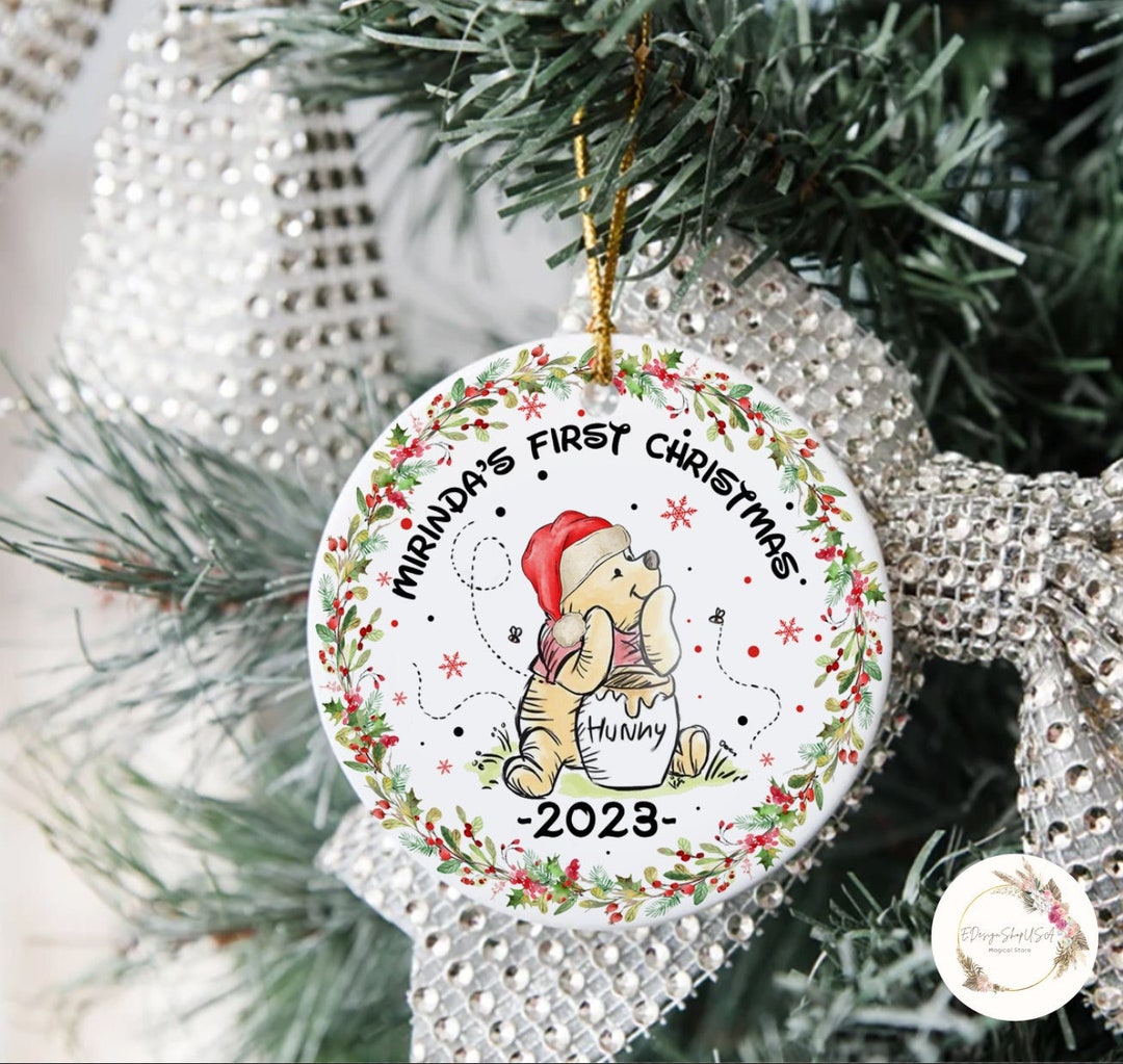 Personalized Pooh Baby First Christmas Ornament Disney Xmas Etsy
