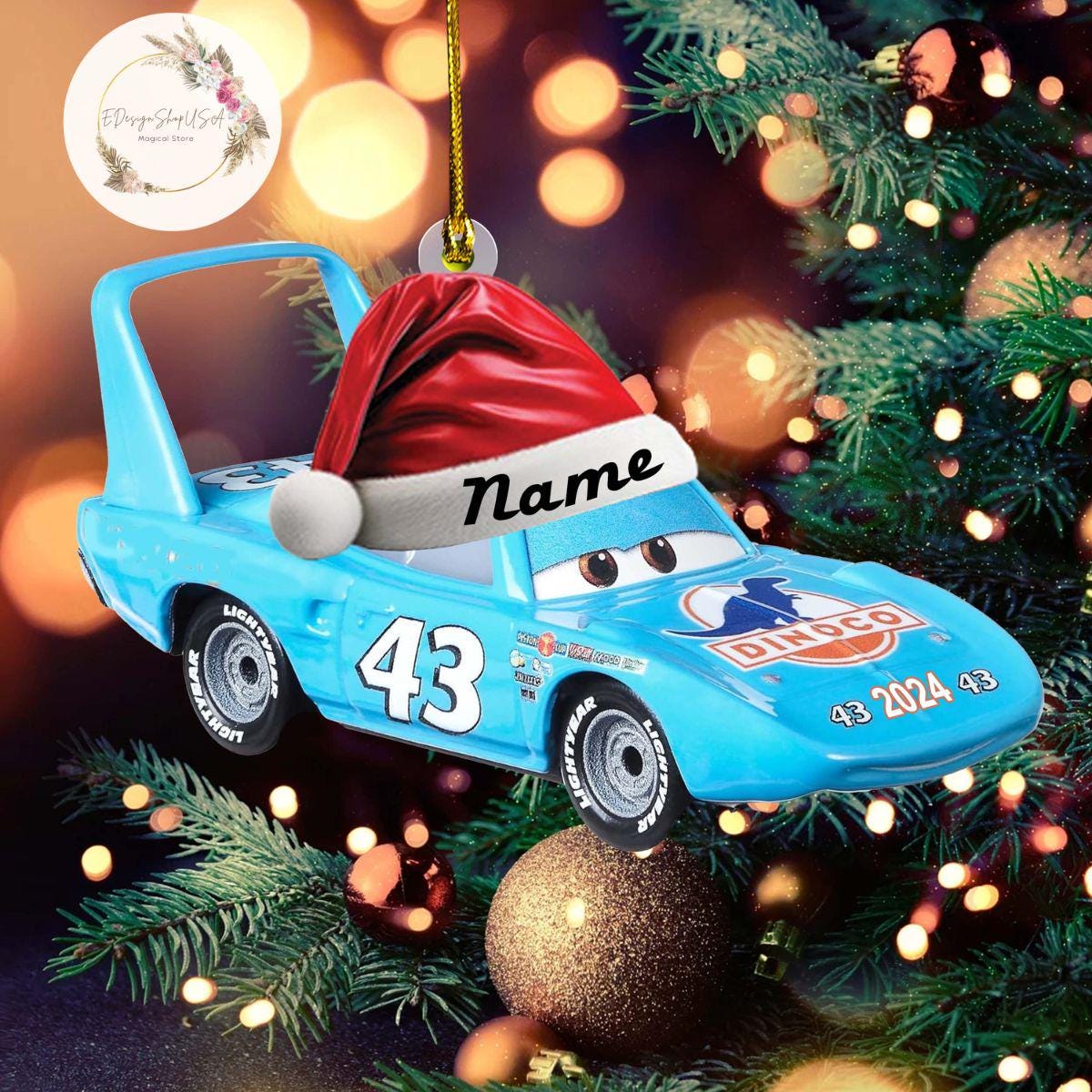 Personalized 2D All Characters Disney Cars Christmas Ornament