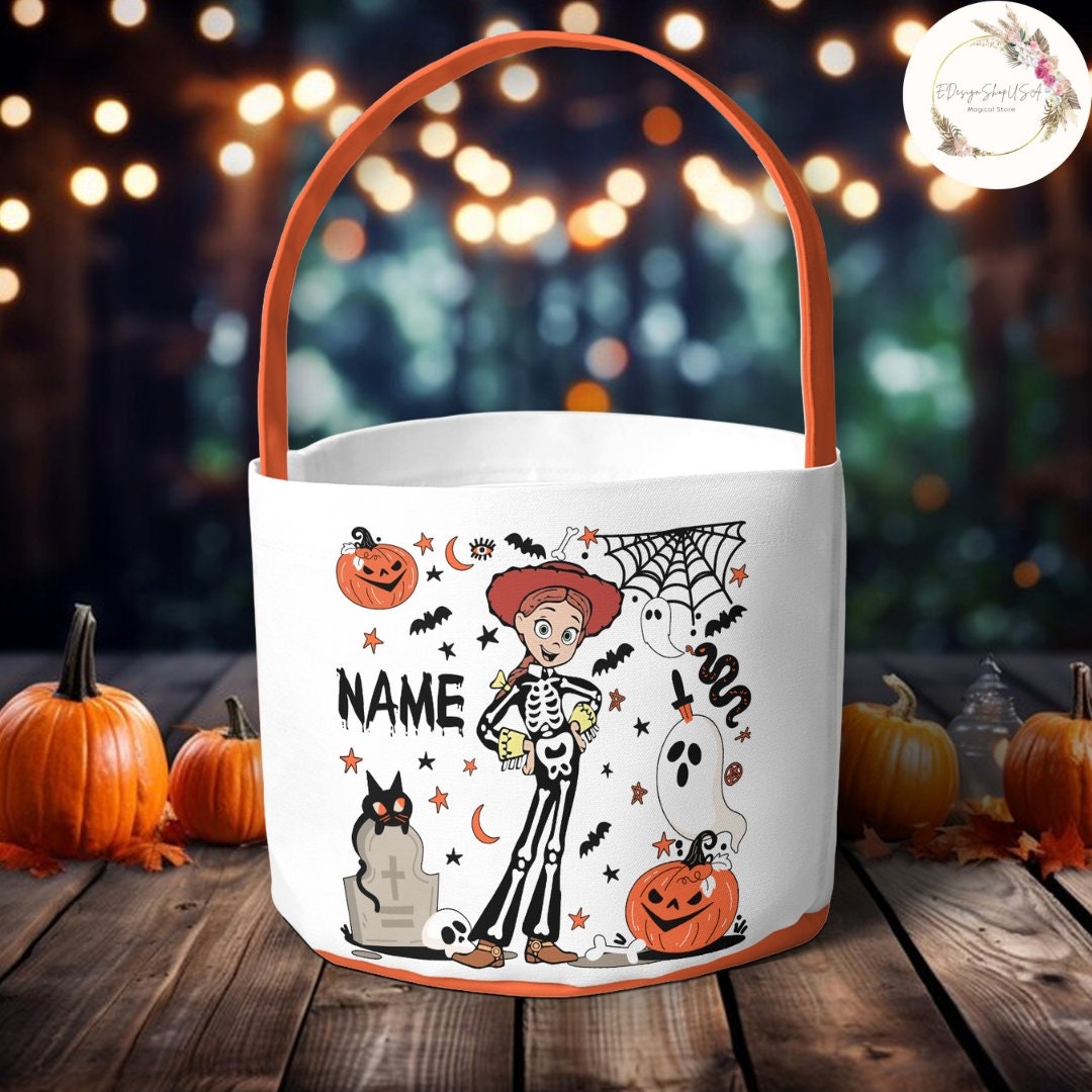 Personalized Disney Toy Story Skeleton Halloween Basket, Buzz