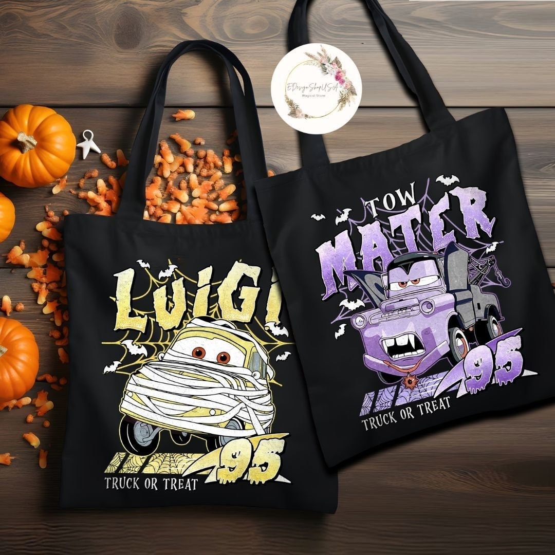 Truck or Treat Disney Cars Halloween Canvas Tote Bag, Lightning