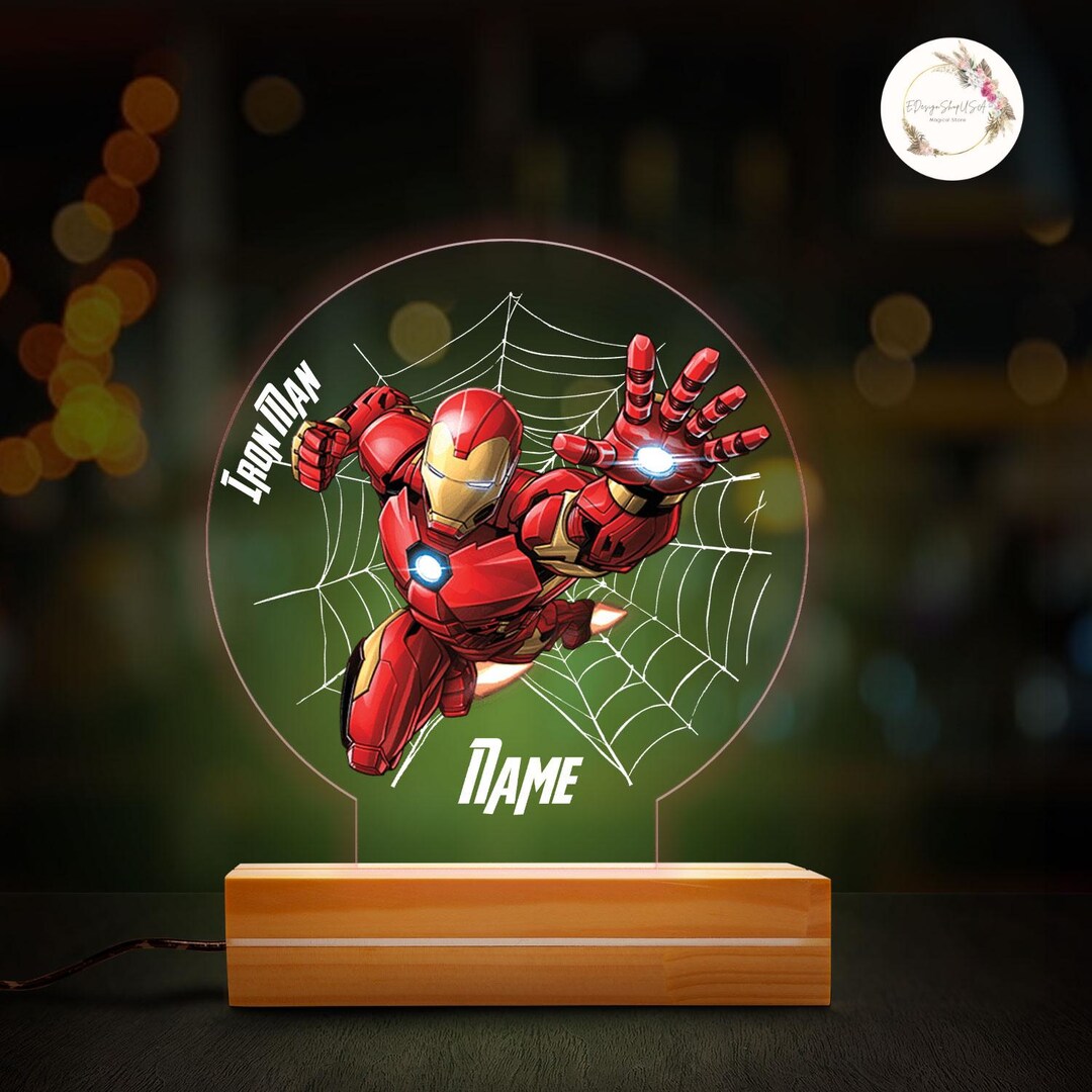 All Characters Personalized Superhero Night Light, Spiderman Night ...