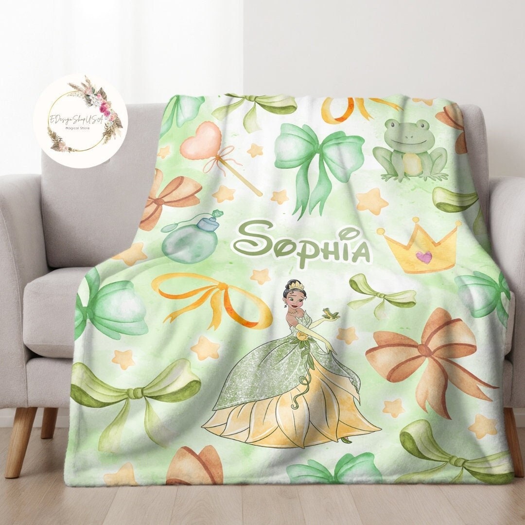 Personalized Watercolor Coquette Bows the Princess and the Frog Disney