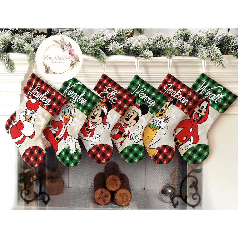 Discover Personalized Mickey And Friends Disney Christmas Stocking, Family Christmas Stocking