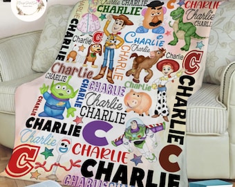 Personalized Disney Toy Story Blanket, Custom Name Disney Blanket, Toy Story Characters Blanket, Toy Story Birthday, To Infinity & Beyond