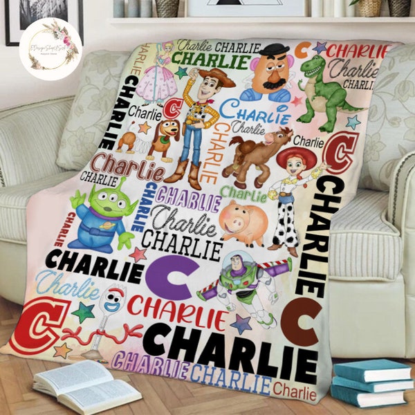 Personalized Disney Toy Story Blanket, Custom Name Disney Blanket, Toy Story Characters Blanket, Toy Story Birthday, To Infinity & Beyond