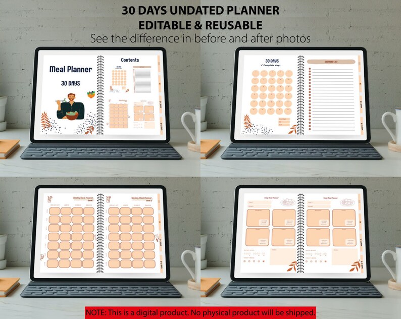 Weight Loss Journal Goodnotes Printable Meal Planner Etsy