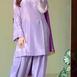 Pakistani Designer Chinon Silk fully embroidered Sequence Work Readymade Salwar Kameez Stitched Wedding Wear Suits
