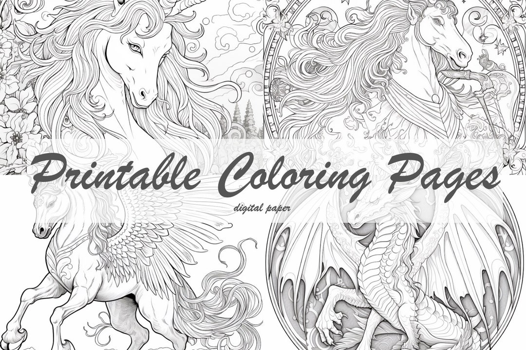 Printable Color Page Fantasy Theme - Etsy