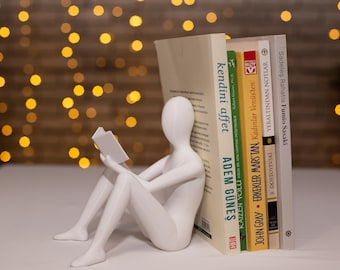 Unique Bookend Man Trinked for Home,Ofice  | Statue Bookend | Book Support | Modern | Minimalist | Adjustable Book Holder | Decorative |Gift