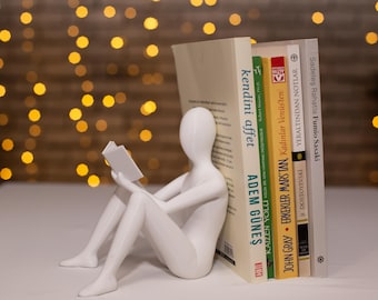 Einzigartige Buchstütze Mann Trinked für Zuhause, Büro | Statue Buchstütze | Buchstütze | Modern | Minimalistisch | Verstellbarer Buchhalter | Dekorativ |Geschenk