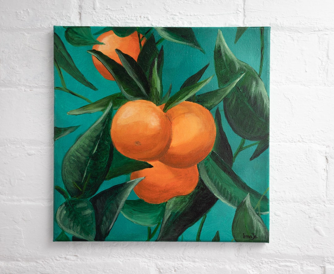 Original Acrylic Painting on Canvas "oranges" 30-30cm by Irmaja - Etsy