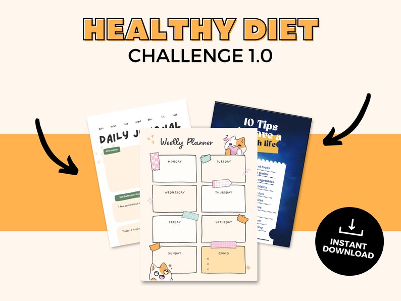 Eating Program Healthy Diet Challenge, Weekly Plan, Daily Plan, Tips for Eating ...