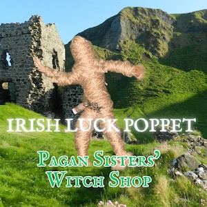 Irish Luck Poppet Doll / Handmade Celtic Pagan Voodoo, Comes With Family Spell & Guide / Invites Luck, Wealth And Opportunities In Abundance