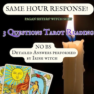 HETZELFDE UUR! Tarotlegging met 3 vragen, snelle levering / voorgevormd door familie van Keltische Ierse heksen