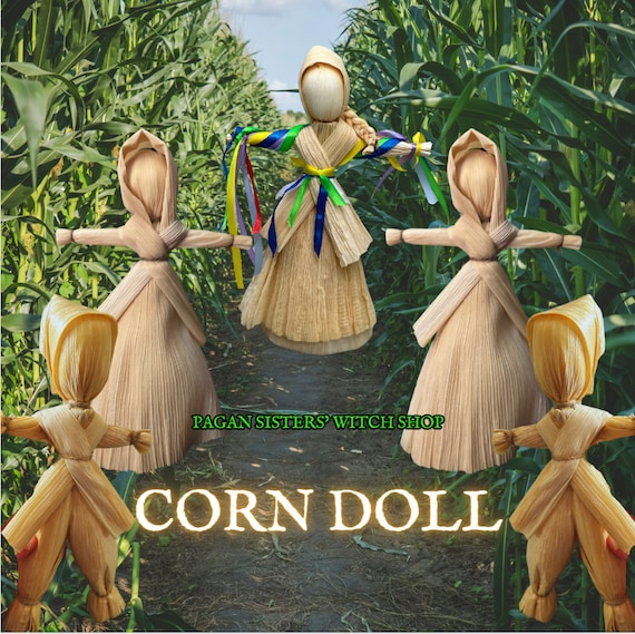 Corn Doll Mother Maiden Crone / Traditional Irish Protection Home / Brigit Cailleach / Good Luck Wicker Woman / Celtic Witch Pagan / Straw