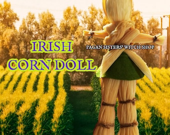 Corn Dolly / Traditional Irish Protection Home/ Good Luck Wicker man / Celtic Witch  Pagan /Poppets Harvest Doll Natural Corn Husk Dolls