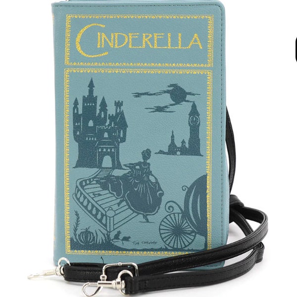 Cinderella Vegan Leather Book Clutch Bag