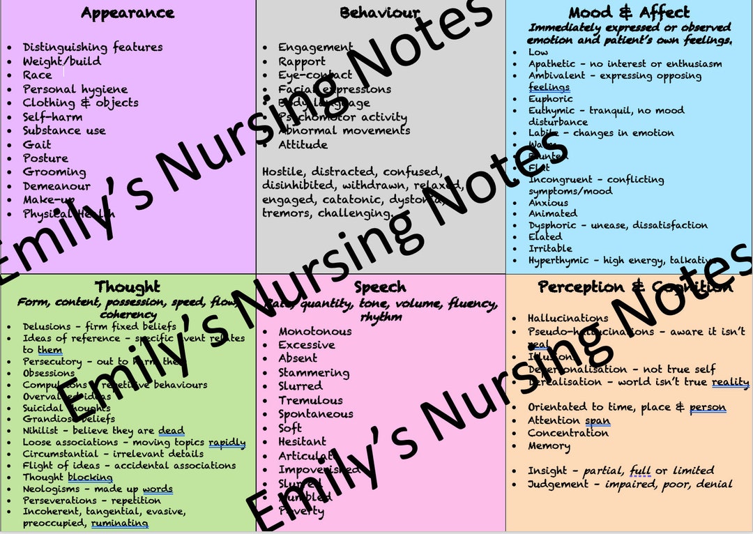 MSE Mental Health Nursing Flashcards Etsy