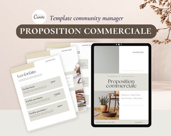 Template proposition commerciale | Template Community manager en français | Stratégie de communication Instagram | Proposition en français |