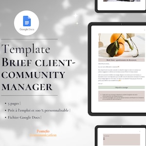 Brief client community manager | questionnaire découverte client | feuille client | community management | stratégie réseaux sociaux |
