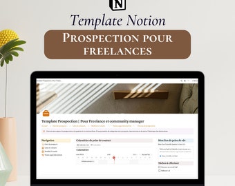 Template Notion prospection  | Template community manager  | Template Notion Freelance Prospection  | Dashboard Notion