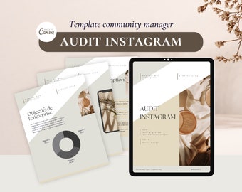 Template Canva Audit Instagram | Template Community Manager | Stratégie de communication | Template français | communication digitale |