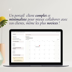 Template minimaliste portail client Notion Template Notion Community manager Modèle espace client Notion Espace collaboratif CM image 2