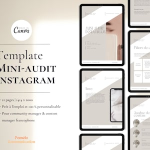 Template Mini audit Instagram | Mini Audit réseaux sociaux | Template français Community Manager | Stratégie Instagram | Audit Instagram