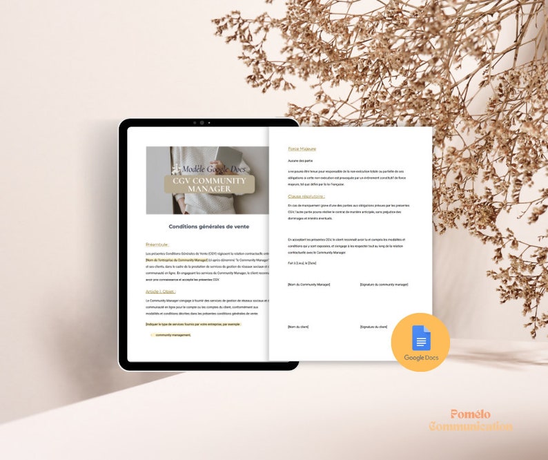 Modèle CGV community manager Template CGV français CM Modèle conditions générales de vente community manager Template community manager image 2