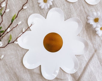 PAPPTELLER Gänseblümchen - Daisy - Kindergeburtstag - 10er Set - ca. 18 cm ø (außen)
