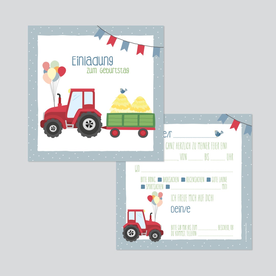 Einladung Traktor Zum Ausdrucken