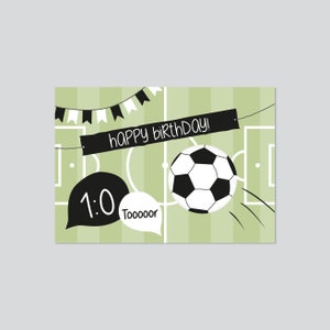 GLÜCKWUNSCHKARTE Fußball - Geburtstag - A6 - Postkarte - beschreibbar