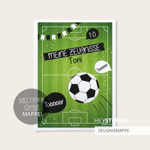 SCHULE ZEUGNISMAPPE Fußball - Soccer - Einschulung - personalisiert - Titelblatt mit oder ohne Mappe