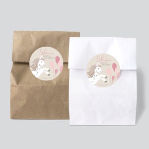 AUFKLEBER für Mitgebseltüten Pferd Flecki - Kindergeburtstag - 6cm rund - 10 Stück - Sticker - Etiketten