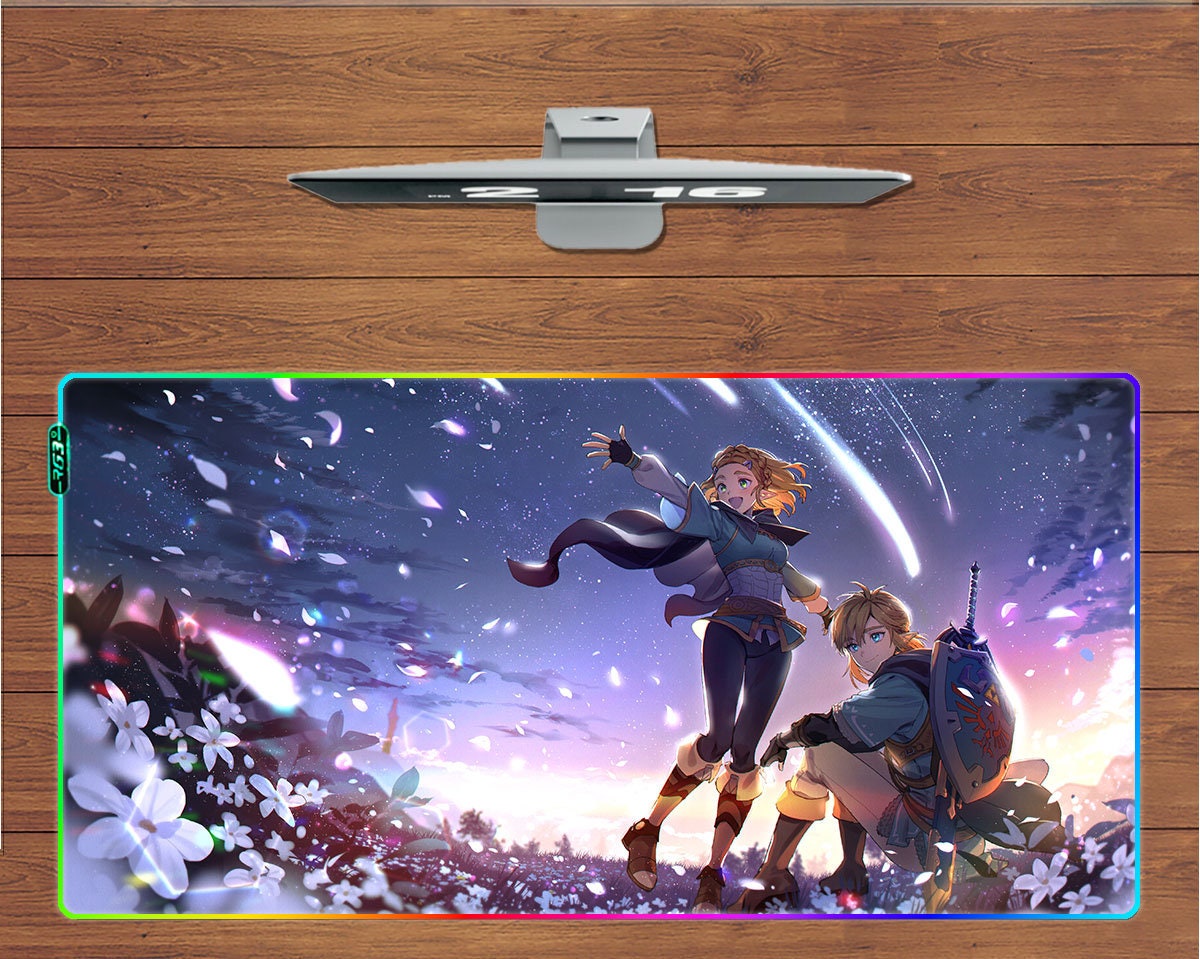 Anime The Legend of Zelda Tears of the Kingdom RGB LED Large Mouse Pad Mat Desk